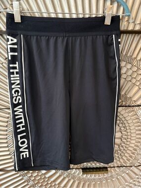 Pam & Gela Black Athletic Shorts with White Side Lettering